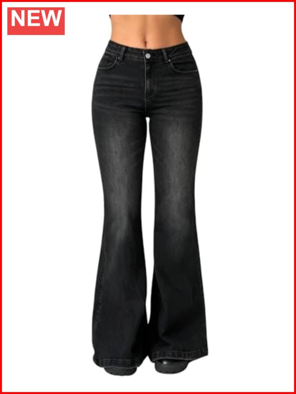 High Waisted Flare Jeans Stretchy Bootcut Tummy Control Denim Pants